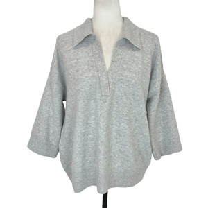 H&M grey Johnny collar sweater